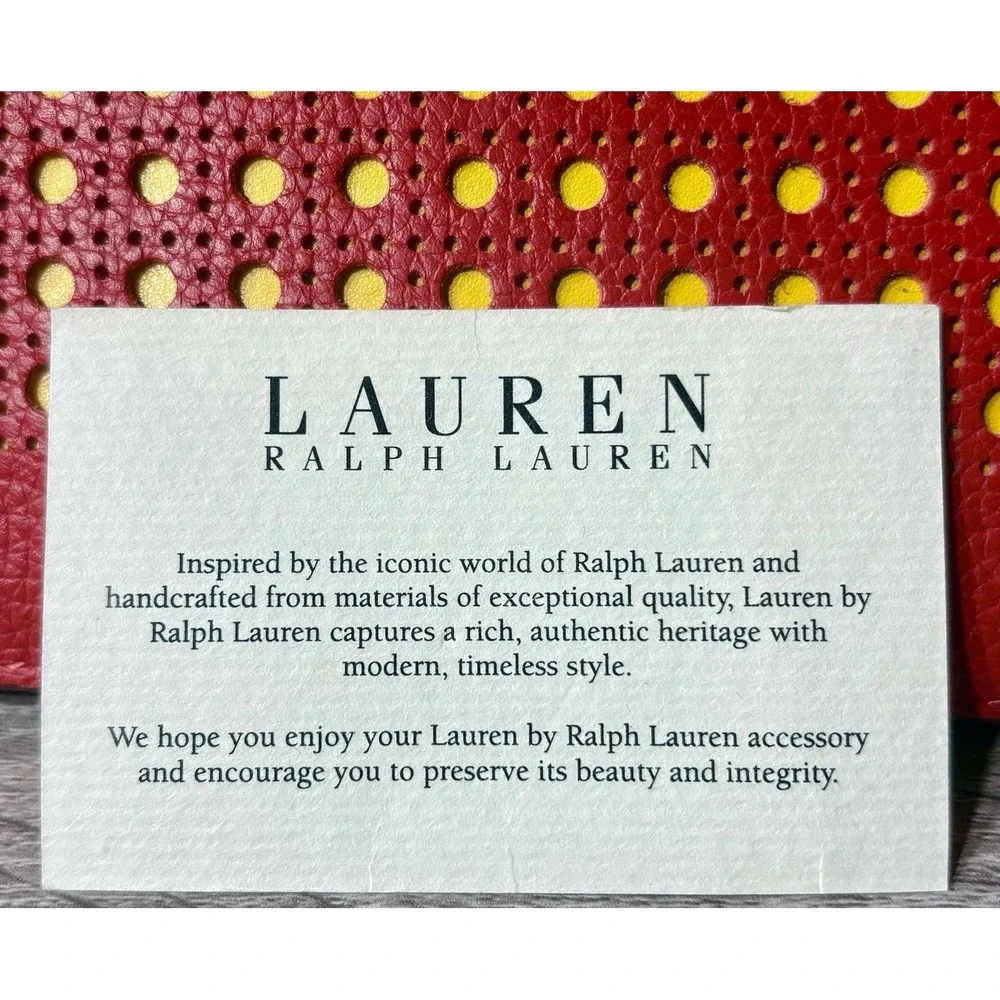 Lauren Ralph Lauren Leather Leighton Collection Wallet. Red/Yellow.